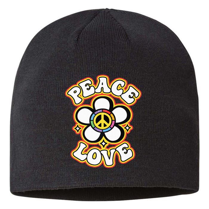 PEACE SIGN LOVE Shirt 60s 70s Tie Dye Hippie Costume Premium Sustainable Beanie