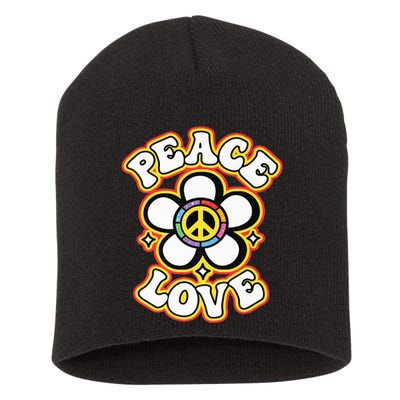 PEACE SIGN LOVE Shirt 60s 70s Tie Dye Hippie Costume Premium Short Acrylic Beanie