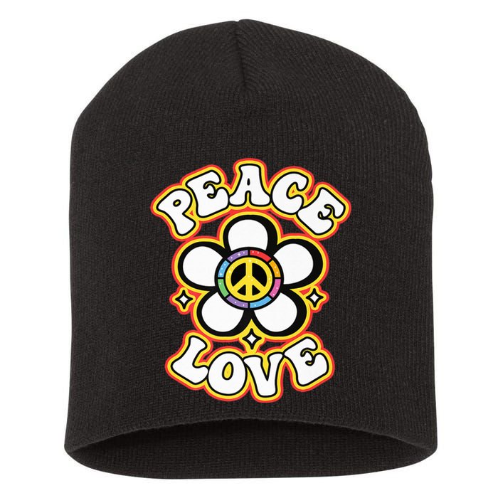 PEACE SIGN LOVE Shirt 60s 70s Tie Dye Hippie Costume Premium Short Acrylic Beanie