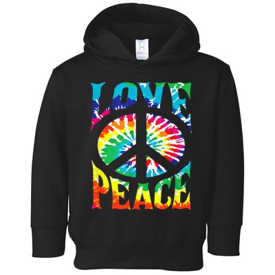 PEACE SIGN LOVE 60s 70s Tie Dye Hippie Halloween Costume Toddler Hoodie