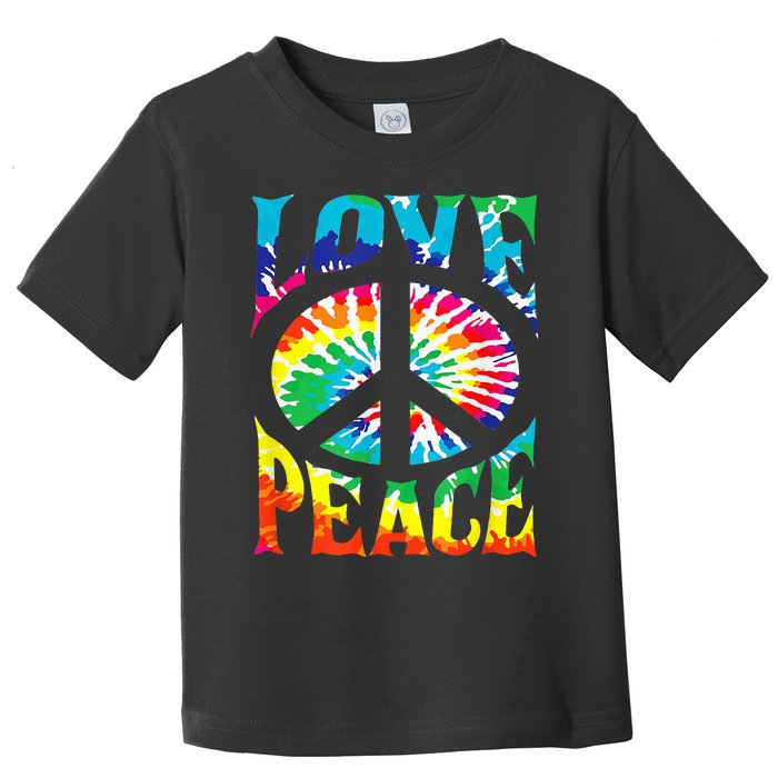 PEACE SIGN LOVE 60s 70s Tie Dye Hippie Halloween Costume Toddler T-Shirt