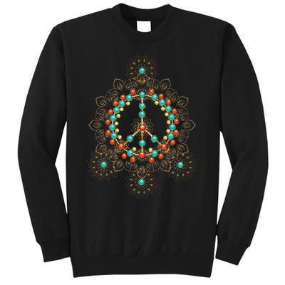 PEACE SIGN LOVE 60s 70s Tie Dye Hippie Halloween Costume Tall Sweatshirt