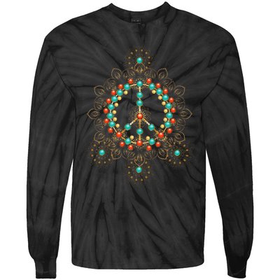 PEACE SIGN LOVE 60s 70s Tie Dye Hippie Halloween Costume Tie-Dye Long Sleeve Shirt