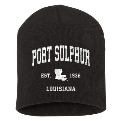 Port Sulphur Louisiana La Vintage Athletic Short Acrylic Beanie