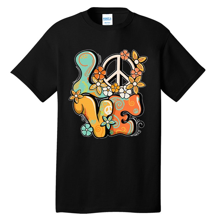 Peace Sign Love 60s 70s Costume Groovy Hippie Theme Party Tall T-Shirt