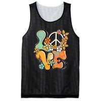 Peace Sign Love 60s 70s Costume Groovy Hippie Theme Party Mesh Reversible Basketball Jersey Tank