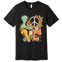 Peace Sign Love 60s 70s Costume Groovy Hippie Theme Party Premium T-Shirt