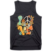 Peace Sign Love 60s 70s Costume Groovy Hippie Theme Party Tank Top