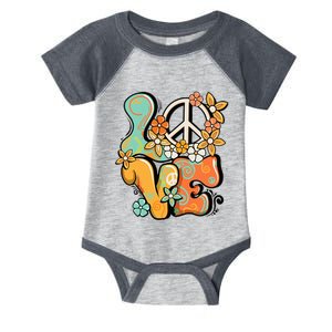 Peace Sign Love 60s 70s Costume Groovy Hippie Theme Party Infant Baby Jersey Bodysuit