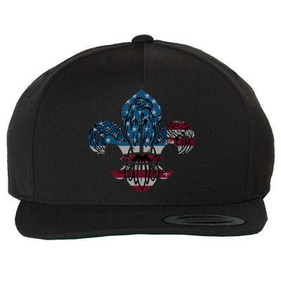 Patriotic Scout Logo Scouting Lover Us Flag Eagle Cool Gift Wool Snapback Cap