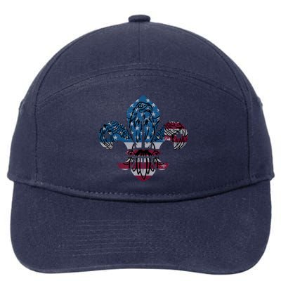 Patriotic Scout Logo Scouting Lover Us Flag Eagle Cool Gift 7-Panel Snapback Hat