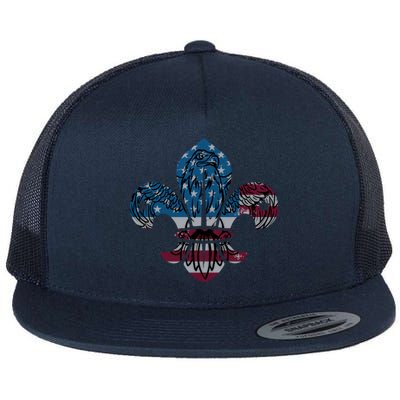 Patriotic Scout Logo Scouting Lover Us Flag Eagle Cool Gift Flat Bill Trucker Hat