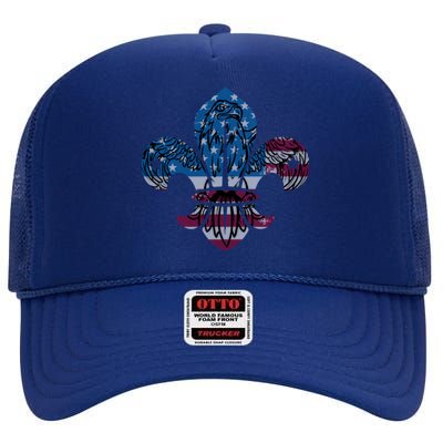 Patriotic Scout Logo Scouting Lover Us Flag Eagle Cool Gift High Crown Mesh Back Trucker Hat