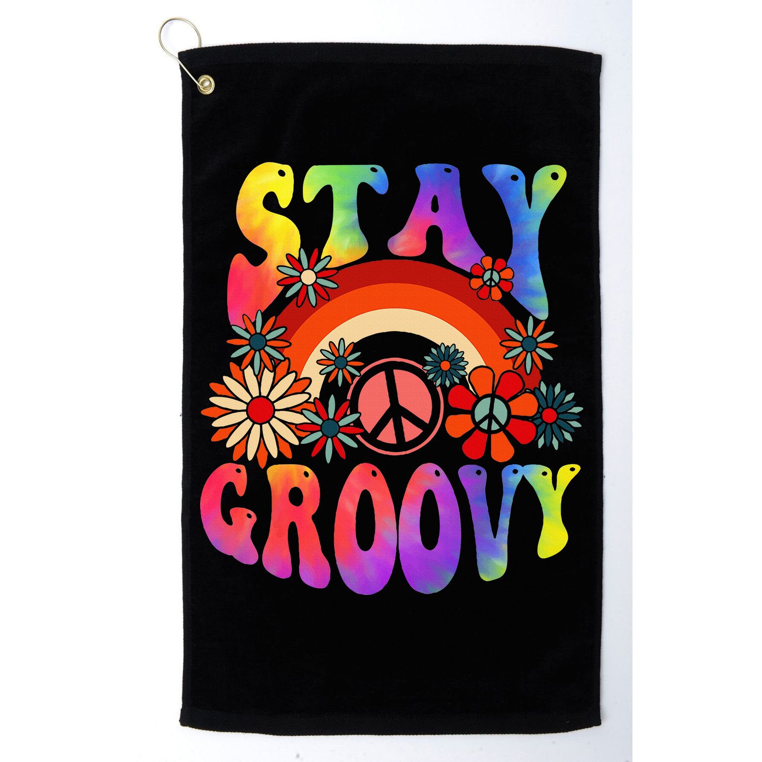 Peace Sign Love Tie Dye Hippie Halloween Costume Golf Towel