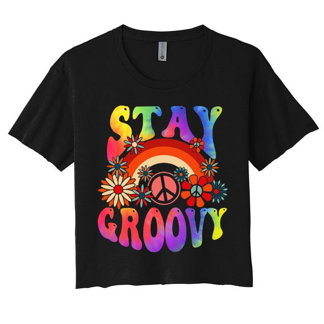 Peace Sign Love Tie Dye Hippie Halloween Costume Crop Top