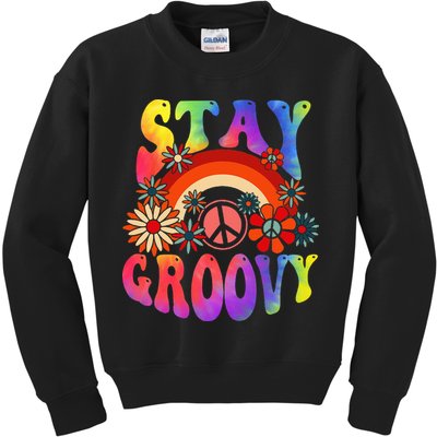 Peace Sign Love Tie Dye Hippie Halloween Costume Kids Sweatshirt