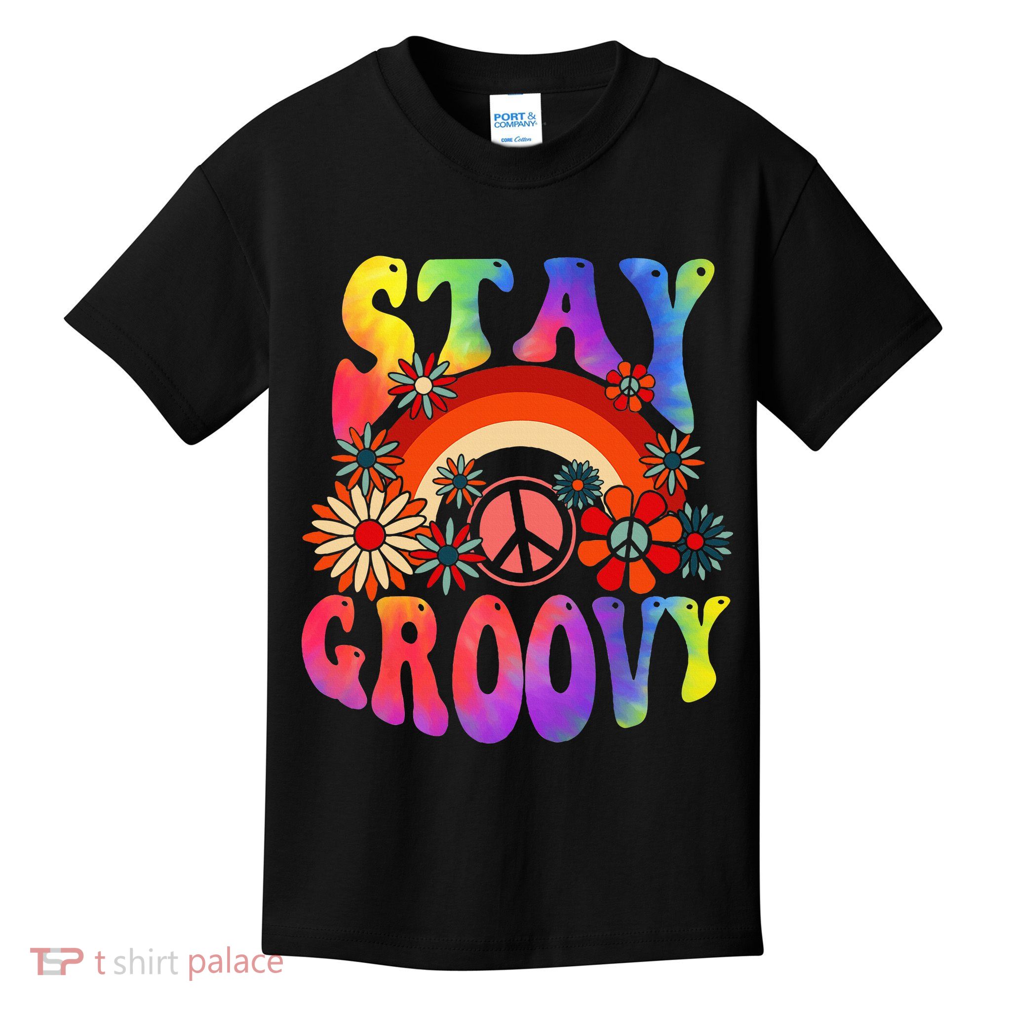 Peace Sign Love Tie Dye Hippie Halloween Costume Kids T-Shirt