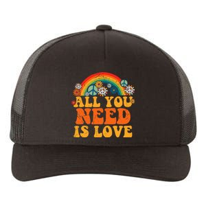 PEACE SIGN LOVE 60s 70s Tie Dye Hippie Costume Halloween Yupoong Adult 5-Panel Trucker Hat