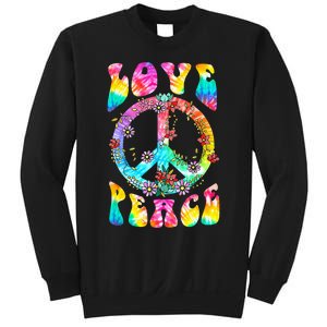 PEACE SIGN LOVE 60s 70s Tie Dye Hippie Costume Sweatshirt