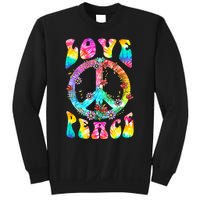 PEACE SIGN LOVE 60s 70s Tie Dye Hippie Costume Sweatshirt