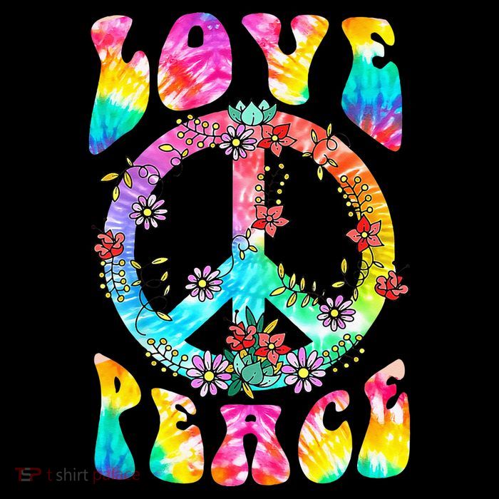 PEACE SIGN LOVE 60s 70s Tie Dye Hippie Costume Tall T-Shirt