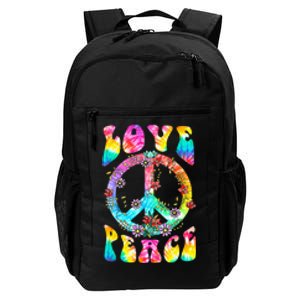 PEACE SIGN LOVE 60s 70s Tie Dye Hippie Costume Daily Commute Backpack