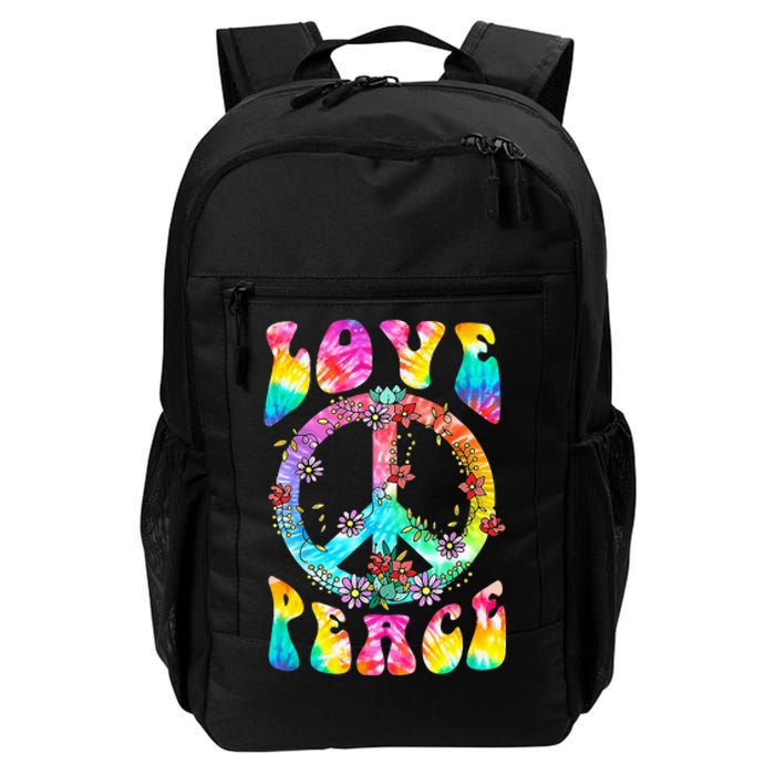 PEACE SIGN LOVE 60s 70s Tie Dye Hippie Costume Daily Commute Backpack