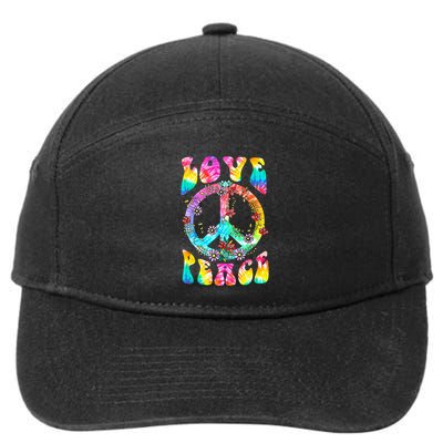 PEACE SIGN LOVE 60s 70s Tie Dye Hippie Costume 7-Panel Snapback Hat