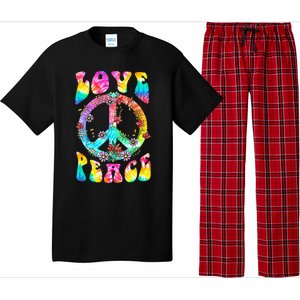 PEACE SIGN LOVE 60s 70s Tie Dye Hippie Costume Pajama Set