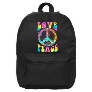 PEACE SIGN LOVE 60s 70s Tie Dye Hippie Costume 16 in Basic Backpack