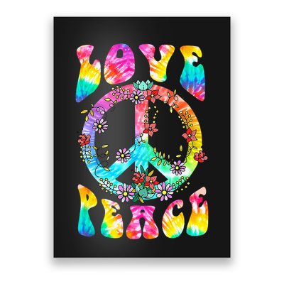PEACE SIGN LOVE 60s 70s Tie Dye Hippie Costume Poster