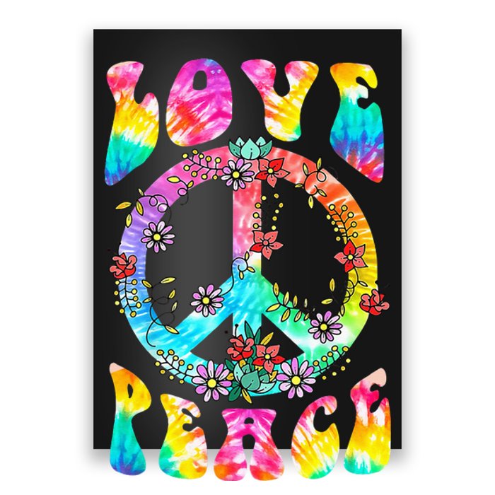 PEACE SIGN LOVE 60s 70s Tie Dye Hippie Costume Poster