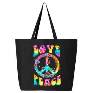 PEACE SIGN LOVE 60s 70s Tie Dye Hippie Costume 25L Jumbo Tote