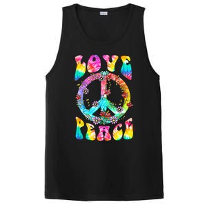 PEACE SIGN LOVE 60s 70s Tie Dye Hippie Costume PosiCharge Competitor Tank