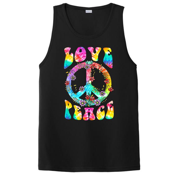 PEACE SIGN LOVE 60s 70s Tie Dye Hippie Costume PosiCharge Competitor Tank