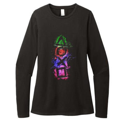 Playstation Symbol Logo Womens CVC Long Sleeve Shirt