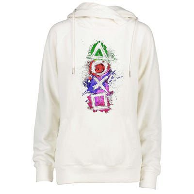 Playstation Symbol Logo Womens Funnel Neck Pullover Hood