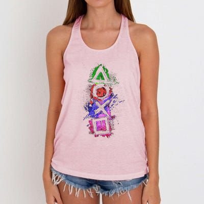 Playstation Symbol Logo Women's Knotted Racerback Tank