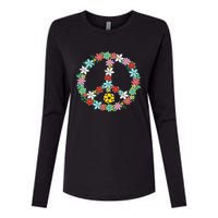 Peace Sign Love 60s 70s Tie Dye Hippie Womens Cotton Relaxed Long Sleeve T-Shirt