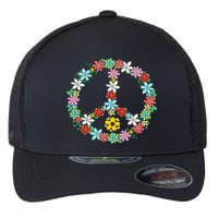 Peace Sign Love 60s 70s Tie Dye Hippie Flexfit Unipanel Trucker Cap