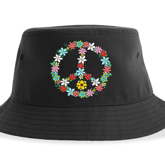 Peace Sign Love 60s 70s Tie Dye Hippie Sustainable Bucket Hat