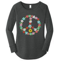 Peace Sign Love 60s 70s Tie Dye Hippie Women's Perfect Tri Tunic Long Sleeve Shirt