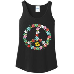 Peace Sign Love 60s 70s Tie Dye Hippie Ladies Essential Tank