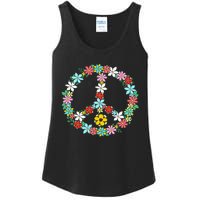 Peace Sign Love 60s 70s Tie Dye Hippie Ladies Essential Tank