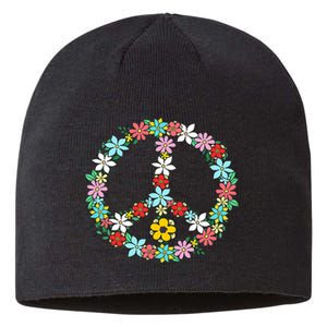 Peace Sign Love 60s 70s Tie Dye Hippie Sustainable Beanie