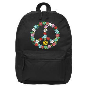 Peace Sign Love 60s 70s Tie Dye Hippie 16 in Basic Backpack