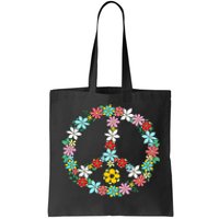 Peace Sign Love 60s 70s Tie Dye Hippie Tote Bag