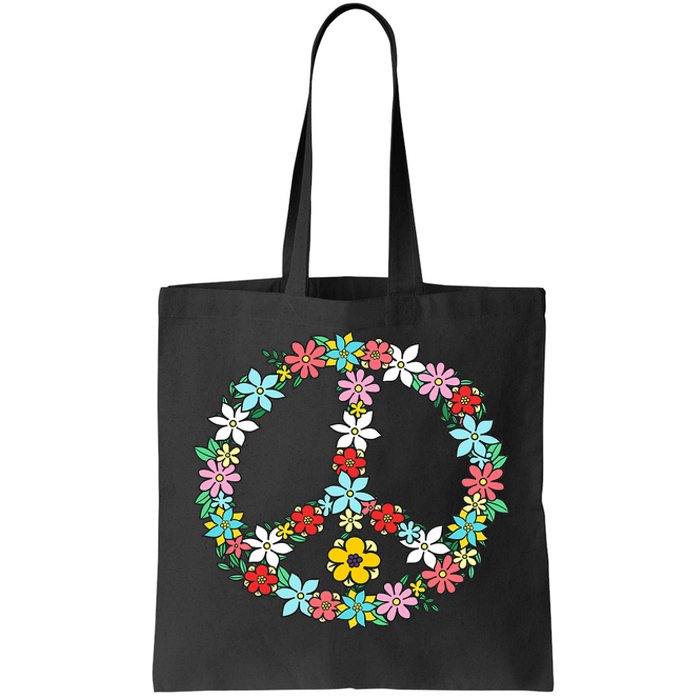 Peace Sign Love 60s 70s Tie Dye Hippie Tote Bag