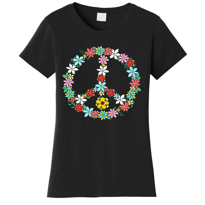 Peace Sign Love 60s 70s Tie Dye Hippie Women's T-Shirt