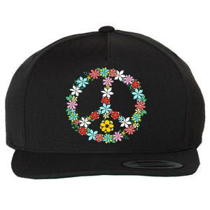 Peace Sign Love 60s 70s Tie Dye Hippie Wool Snapback Cap